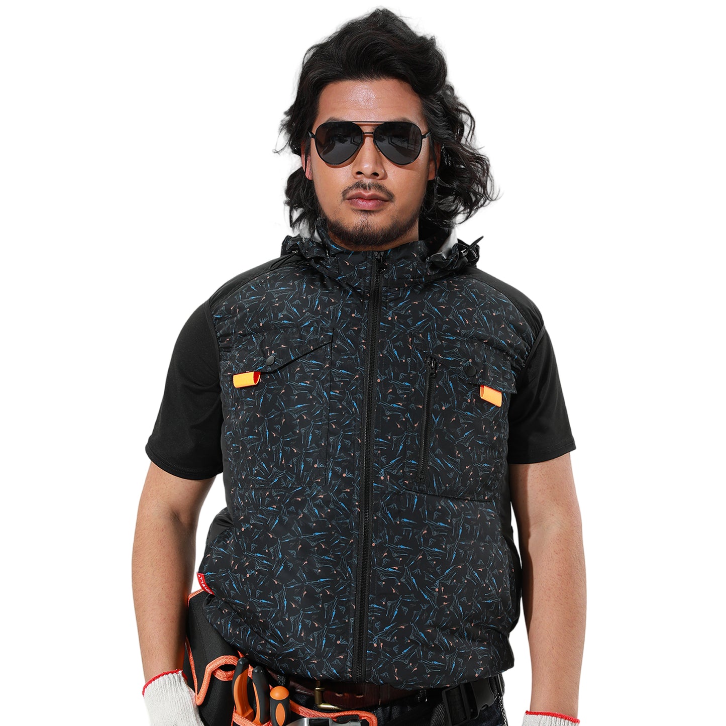 空調服|服のみ【フード付きベスト、7カラー、S~7L】