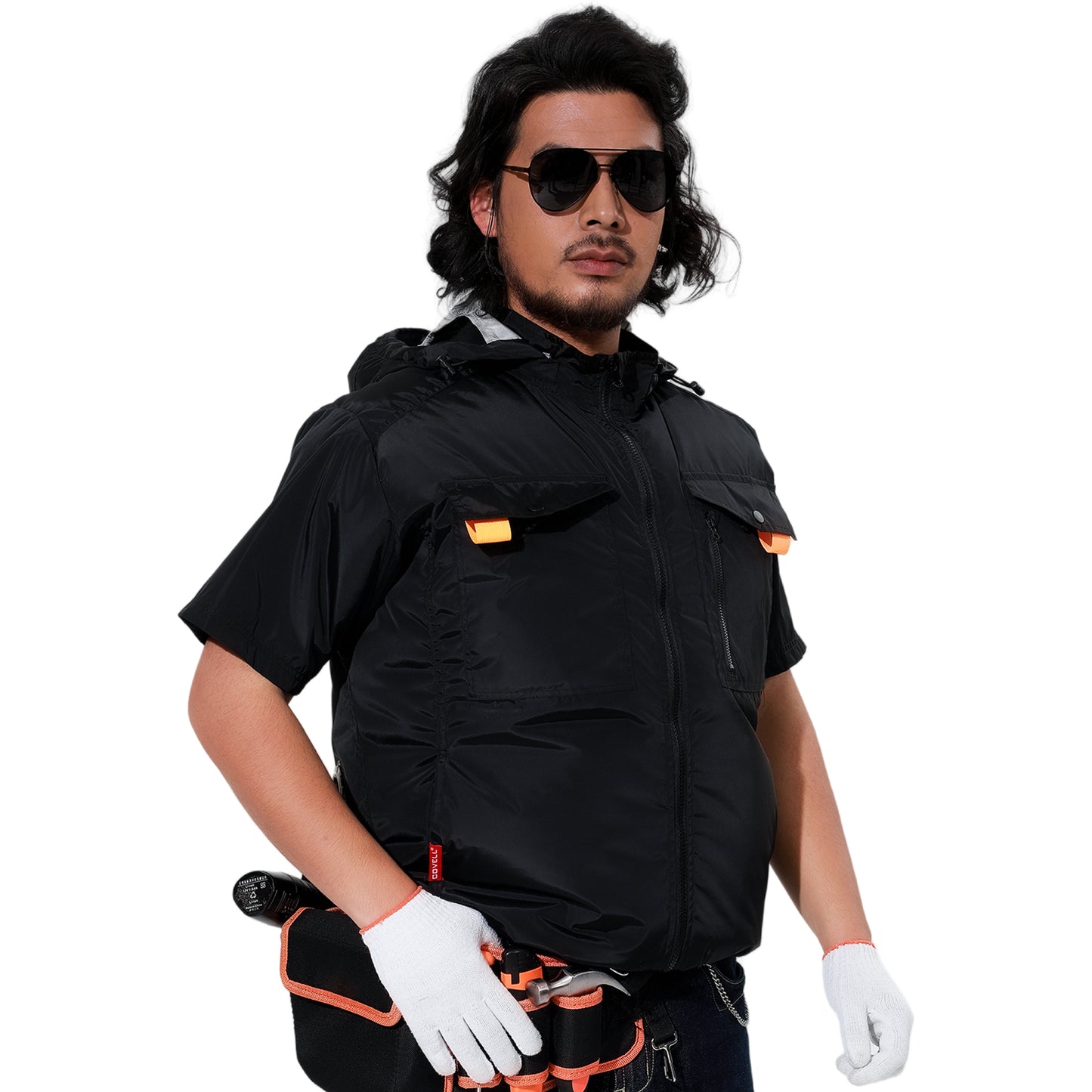 空調服|服のみ【フード付き半袖、5カラー、S~7L】