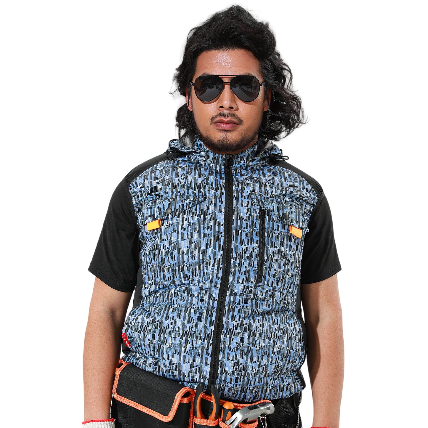 空調服|服のみ【フード付きベスト、7カラー、S~7L】