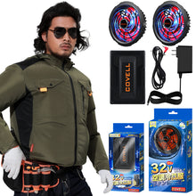 32V|空調服セット【フード付き長袖、3カラー、S~7L】