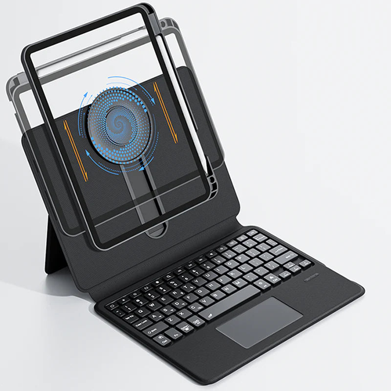 iPad用 キーボード付きケース 一体型/着脱式 選択可能 高さ調節 360 iPad用 キーボード付きケース 一体型/着脱式 選択可能 高さ調節 360