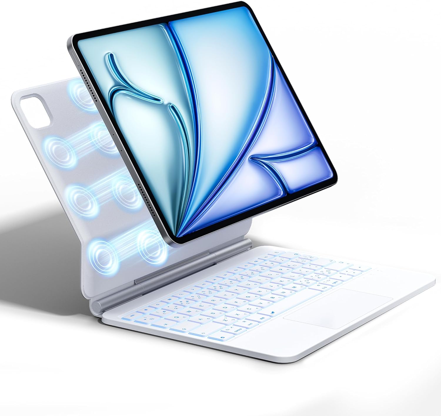 iPad用 キーボード付きケース 磁気吸着式 Bluetooth5.2 7色バック