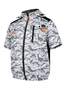 空調冷風服【フード付き半袖、ポリエステル100％、8カラー、S~7L】