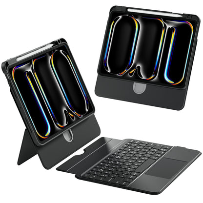 iPad用 キーボード付きケース 一体型／着脱式 選択可能 高さ調節 360°回転 超薄型・軽量 日本語配列
